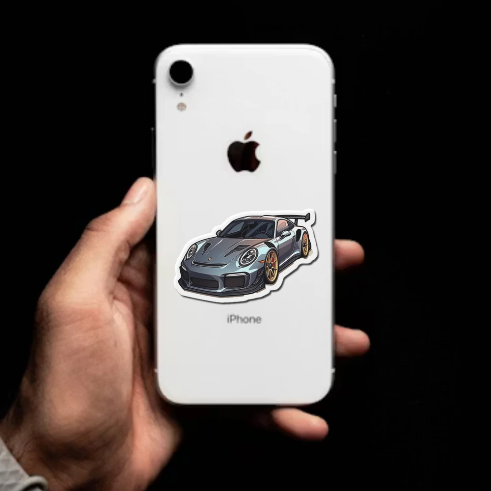 Car Porsche Silver Anime
