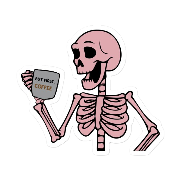 Skeleton with Coffee
