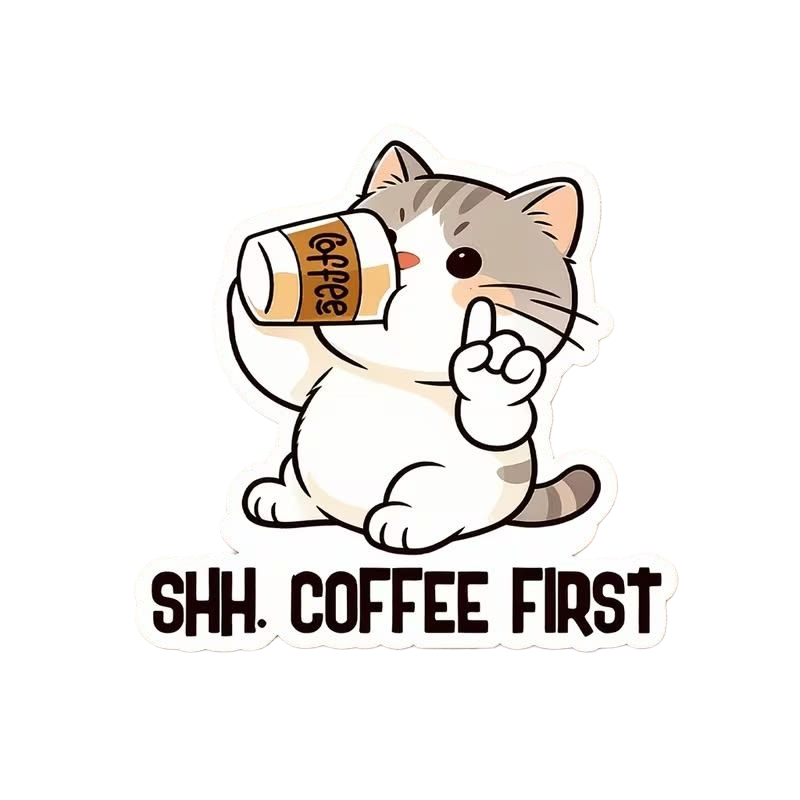 Cat Drinking Coffee Durable Temu