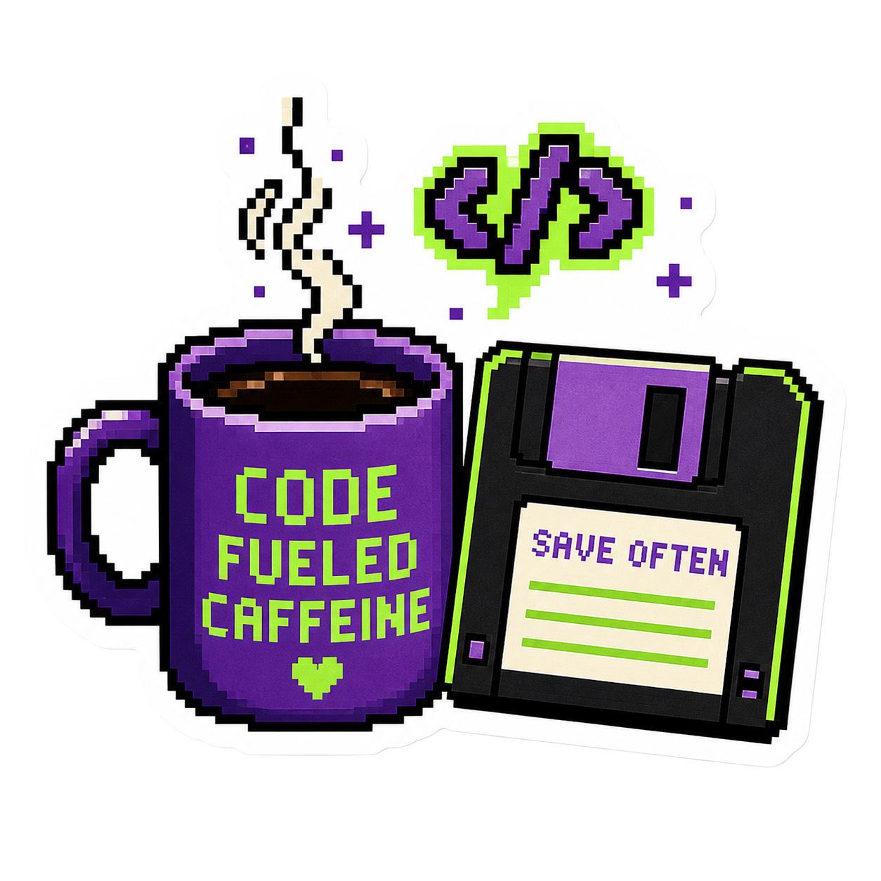 Code Fueled Caffeine Often Sticker